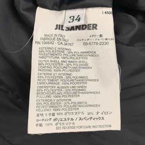 JIL SANDER Size 4 Black Polyester Blend Textured Reversible Jacket