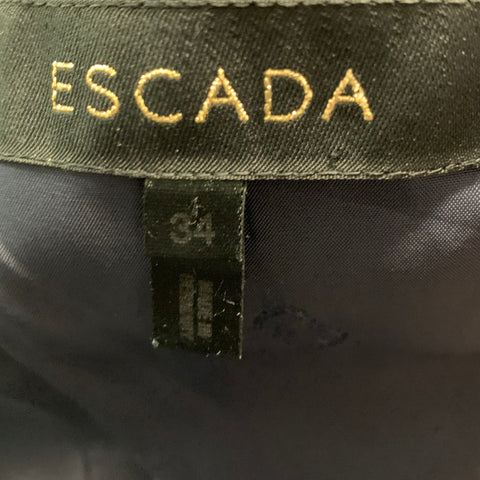 ESCADA Taille 4 Robe sans manches texturée en mélange de laine orange marine