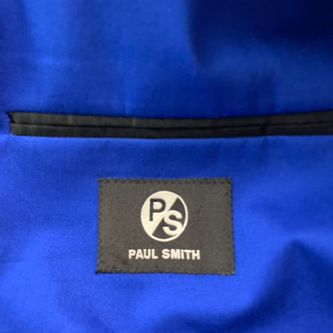 PS by PAUL SMITH Size 44 Royal Blue Solid Cotton Elastane Sport Coat