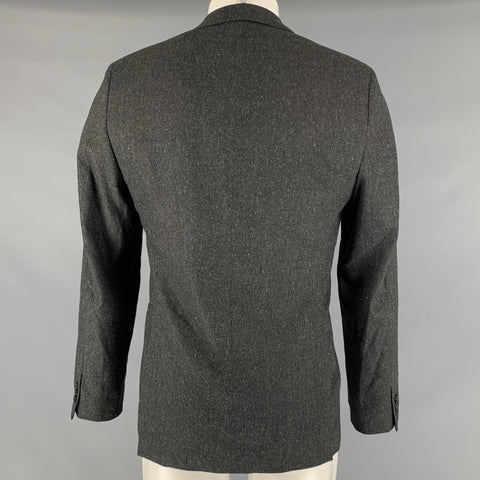 THEORY Size 38 Charcoal Heather Wool Blend Notch Lapel Sport Coat