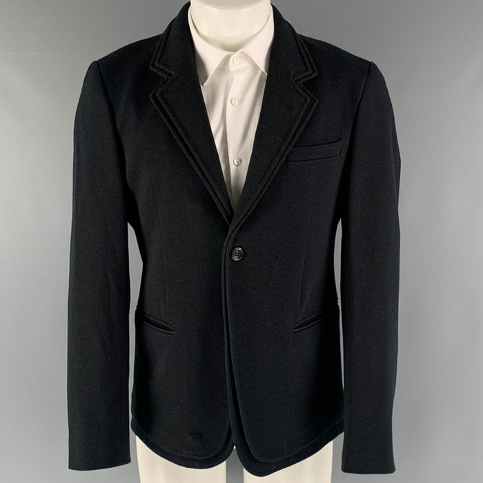 EMPORIO ARMANI  Size 38 Black Solid Cotton Polyamide Sport Coat