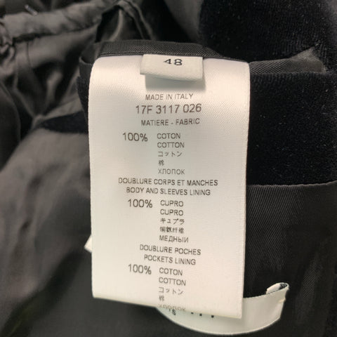 GIVENCHY  Size 38 Black White Solid Cotton Velvet Shawl Collar Sport Coat