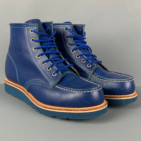 ICECREAM Taille 9,5 Bottines de travail en cuir bleu royal 