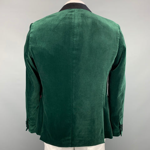 PAUL SMITH Kensington Fit Size 44 Regular Green Velvet Peak Lapel Sport Coat