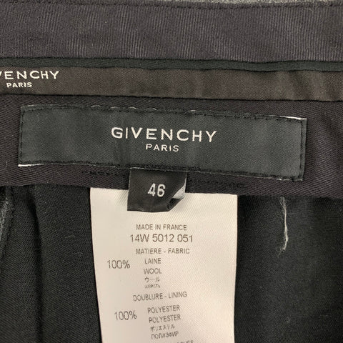 GIVENCHY Fall 2014 Basketball Collection Size 32 Gray Black Wool Wide Leg Dress Pants