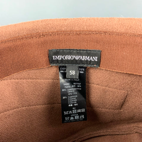 EMPORIO ARMANI Size One Size Brown Wool Blend Military Hat