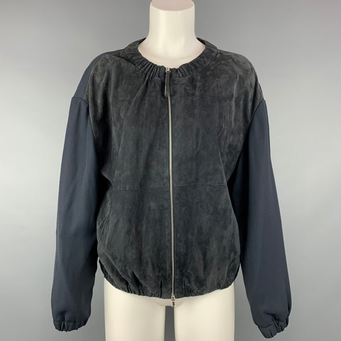 FABIANA FILIPPI Taille M Veste Laine Mérinos / Viscose Marine &amp; Gris