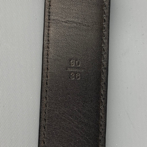 LOUIS VUITTON Size 36 Black Grey Damier Leather Belt