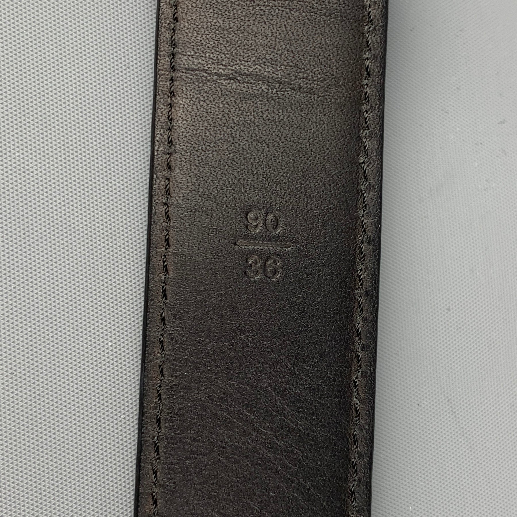 LOUIS VUITTON Size 36 Black Grey Damier Leather Belt For Sale at 1stDibs