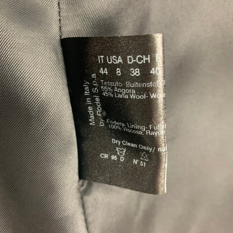 CINZIA ROCCA Size 8 Black Grey Angora Blend Zig Zag A-Line Jacket