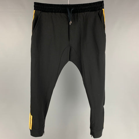 LORDS &amp; FOOLS Taille XL Pantalon de survêtement en coton / polyamide noir et doré