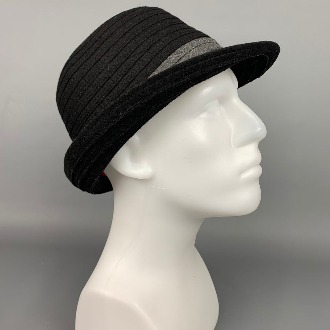 SAN DIEGO HAT Co. One Size Black Textured Wool Blend Fedora Hat