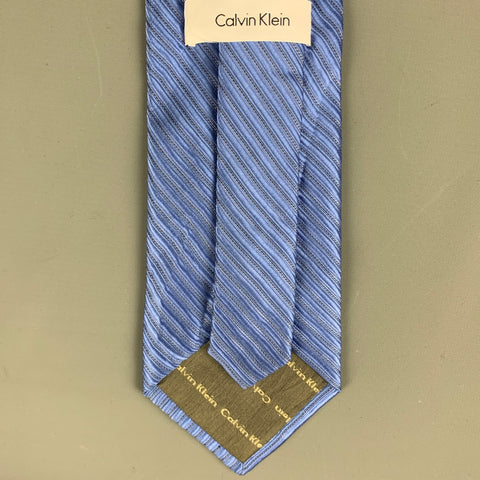 CALVIN KLEIN Blue Textured Silk Tie