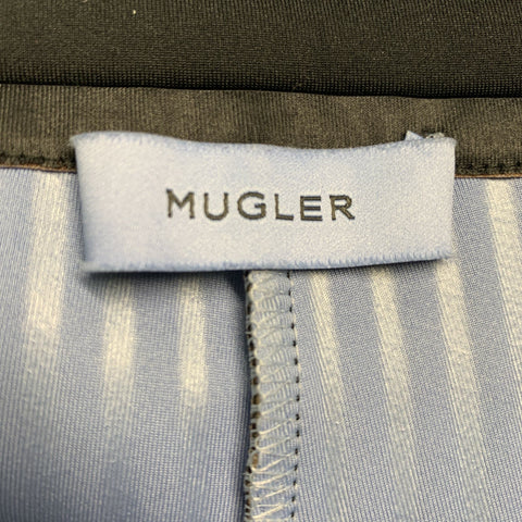 MUGLER Taille 4 Short à ceinture élastique en mélange de polyester noir