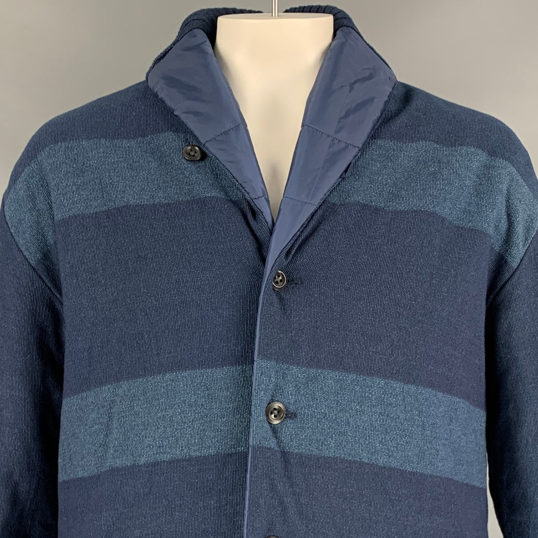 45rpm Size XL Indigo & Blue Stripe Cotton Reversible Jacket
