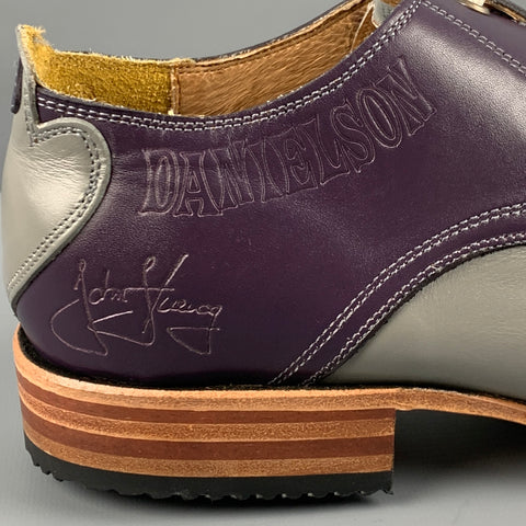 JOHN FLUEVOG Size 10 Grey Purple Leather Lace Up Shoes