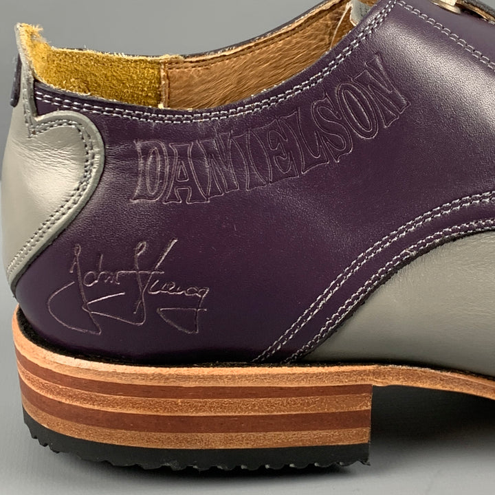 JOHN FLUEVOG Talla 10 Zapatos con cordones de cuero gris morado