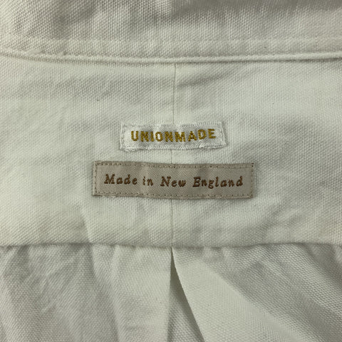 UNIONMADE Camisa de manga corta con botones de algodón blanco talla M