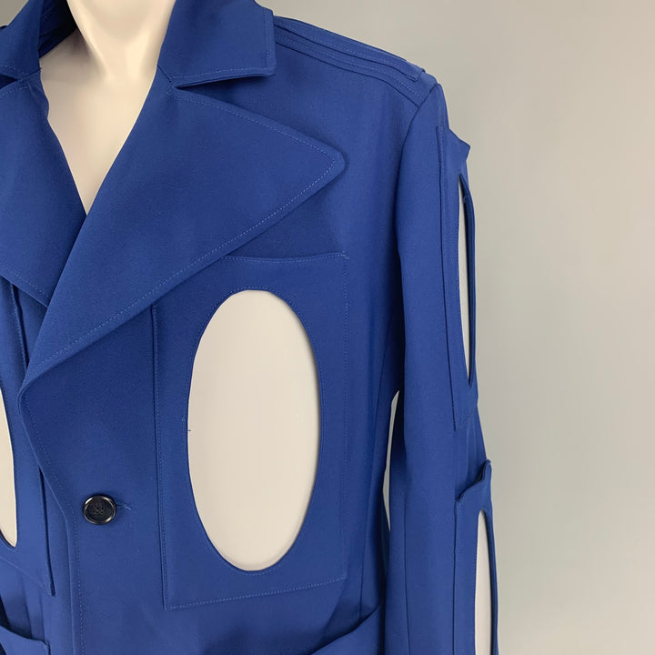 WALTER VAN BEIRENDONCK SS 21 Size 38 Blue Mirror Applique Polyester Coat