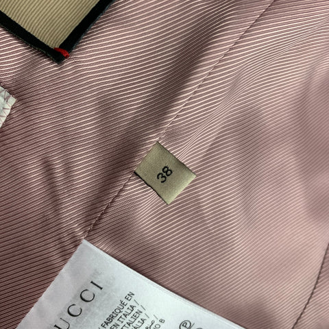 GUCCI Eschatology Taille S Veste surdimensionnée en viscose / lin mélangés vert à revers cranté