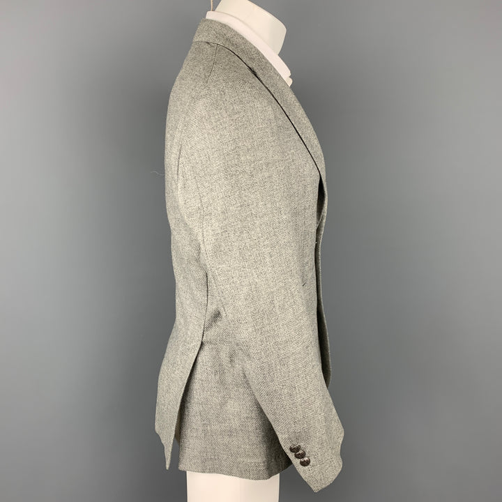 BRUNELLO CUCINELLI Talla 38 Abrigo deportivo con solapa de pico en mezcla de lana gris