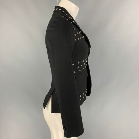 JOHN RICHMOND Size XS Black Studded Viscose Blend Jacket
