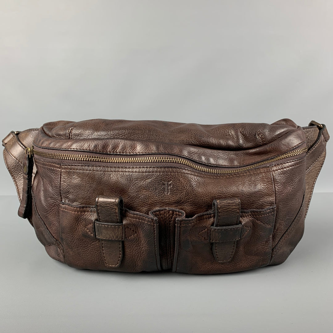FRYE Brown Distressed Leather Cross Body Fanny Pack Handbag