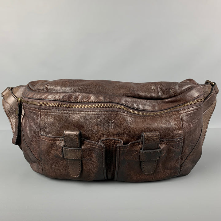 FRYE Brown Distressed Leather Cross Body Fanny Pack Handbag