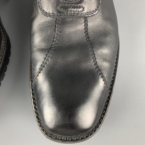 GRAVATI by ARTHUR BEREN Size 8.5 Black Leather Lace Up Rubber Sole Ankle Boots