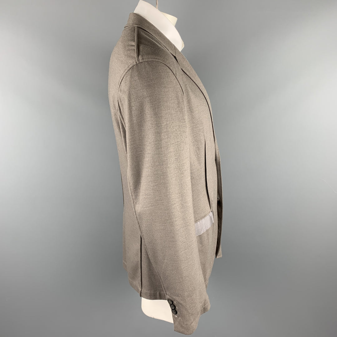 LANVIN Size 42 Taupe Wool / Cashmere Notch Lapel Sport Coat