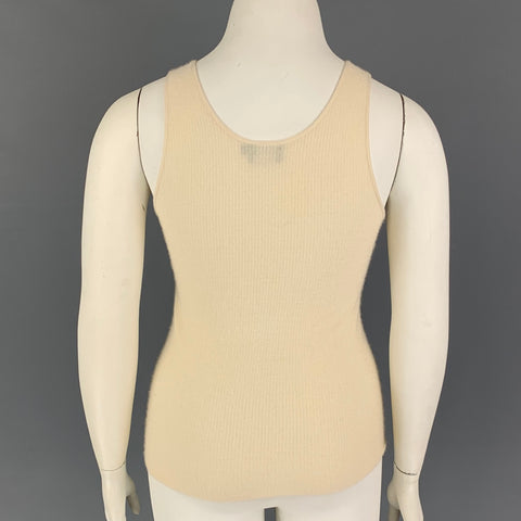 GIORGIO ARMANI Size 8 Cream Rayon Cashmere Tank Top