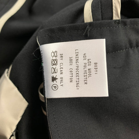 LINDER Size 40 Black Wool / Polyester Peak Lapel Double Breasted Jacket