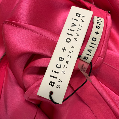 ALICE + OLIVIA Size 0 Pink Triacetate Blend Solid A-Line Skirt