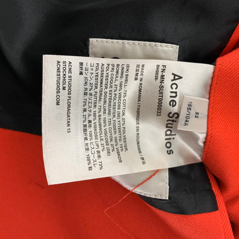 ACNE STUDIOS Size 42 Orange Cotton / Polyester Notch Lapel Suit