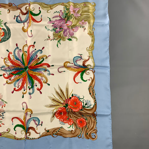 J.McLAUGHLIN Multi-Color Floral Silk Twill Scarf