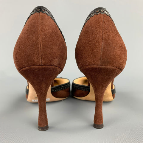 ALEXANDRA NEEL Size 6.5 Brown Suede D'Orsay Pumps