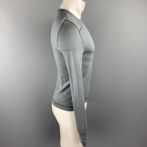 ALLESANDRO DELL' ACQUA Size S Slate Knitted Wool Crew-Neck Pullover