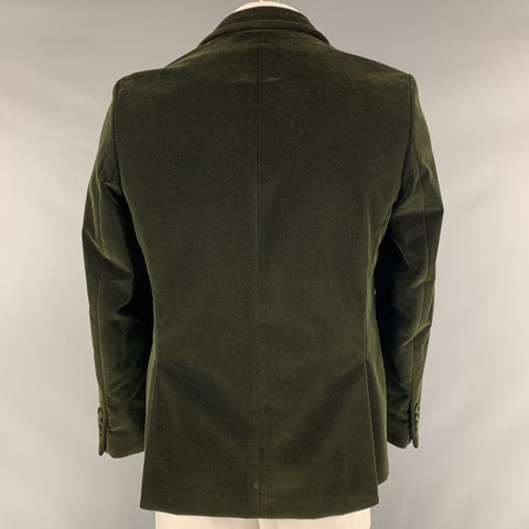 OFFICINE GENERALE Size 42 Olive Solid Cotton Velvet Sport Coat