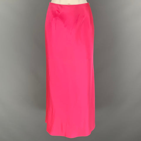 ALICE + OLIVIA Falda evasé lisa de mezcla de triacetato rosa talla 8