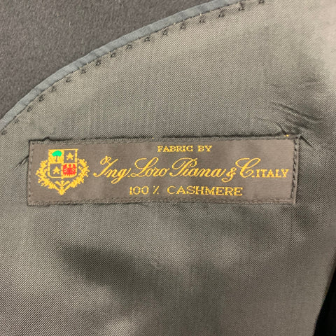 BROOKS BROTHERS Size 46 Black Cashmere Notch Lapel Sport Coat
