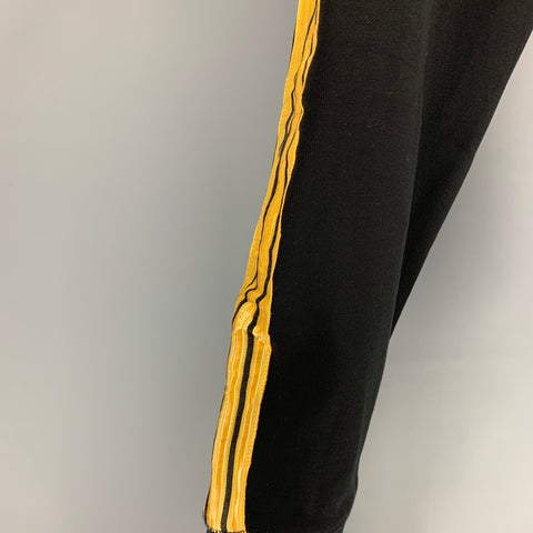 LORDS &amp; FOOLS Taille XL Pantalon de survêtement en coton / polyamide noir et doré