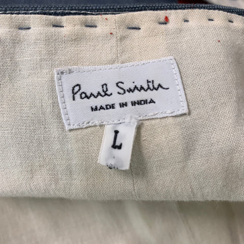 PAUL SMITH Size L Blue Solid Cotton Buttoned Vest