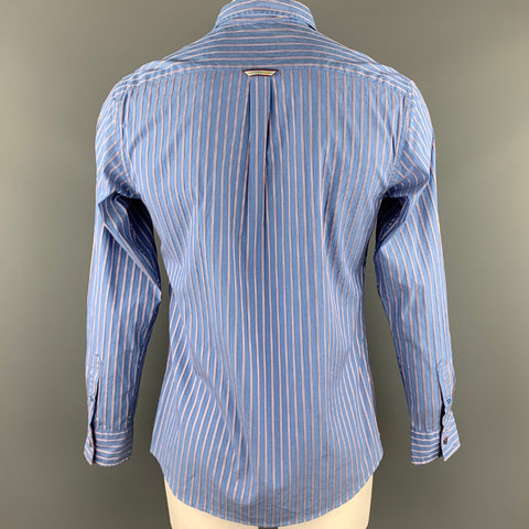 TED BAKER Size M Blue Stripe Cotton Button Up Long Sleeve Shirt