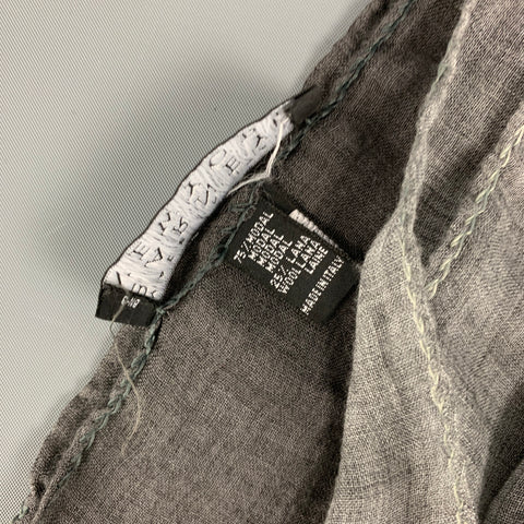 BARNEY'S NEW YORK Gray Color Block Modal Wool Scarf