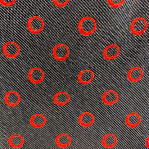 DRAKES LONDON Navy Red Circles Silk Tie