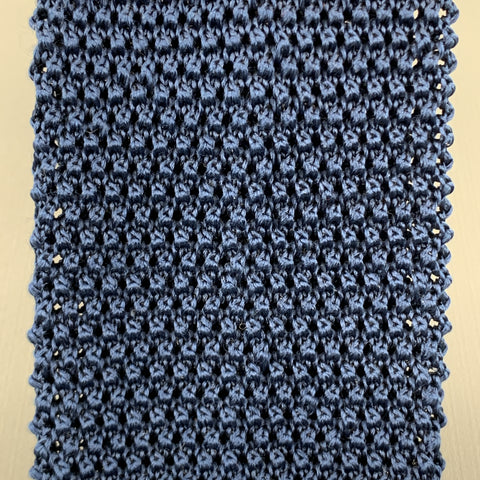 CHARVET Navy Blue  Silk Textured Knit Tie