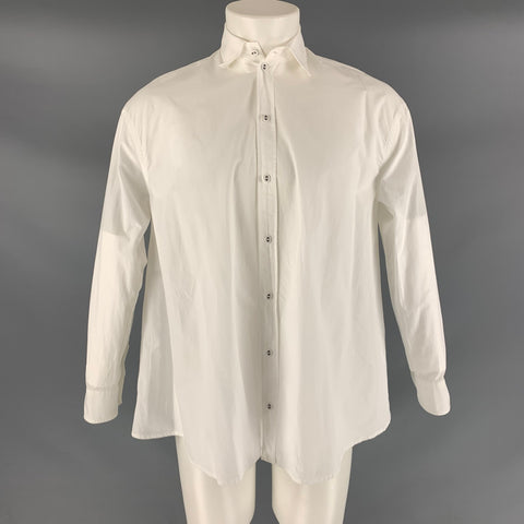 TOMAS MAIER Size M White Solid Cotton Button Up Long Sleeve Shirt