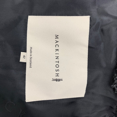 MACKINTOSH Size 42 Grey & Black Plaid Wool Hidden Placket Coat