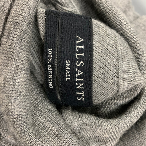 ALLSAINTS Size S Gray Merino Wool Turtleneck Pullover