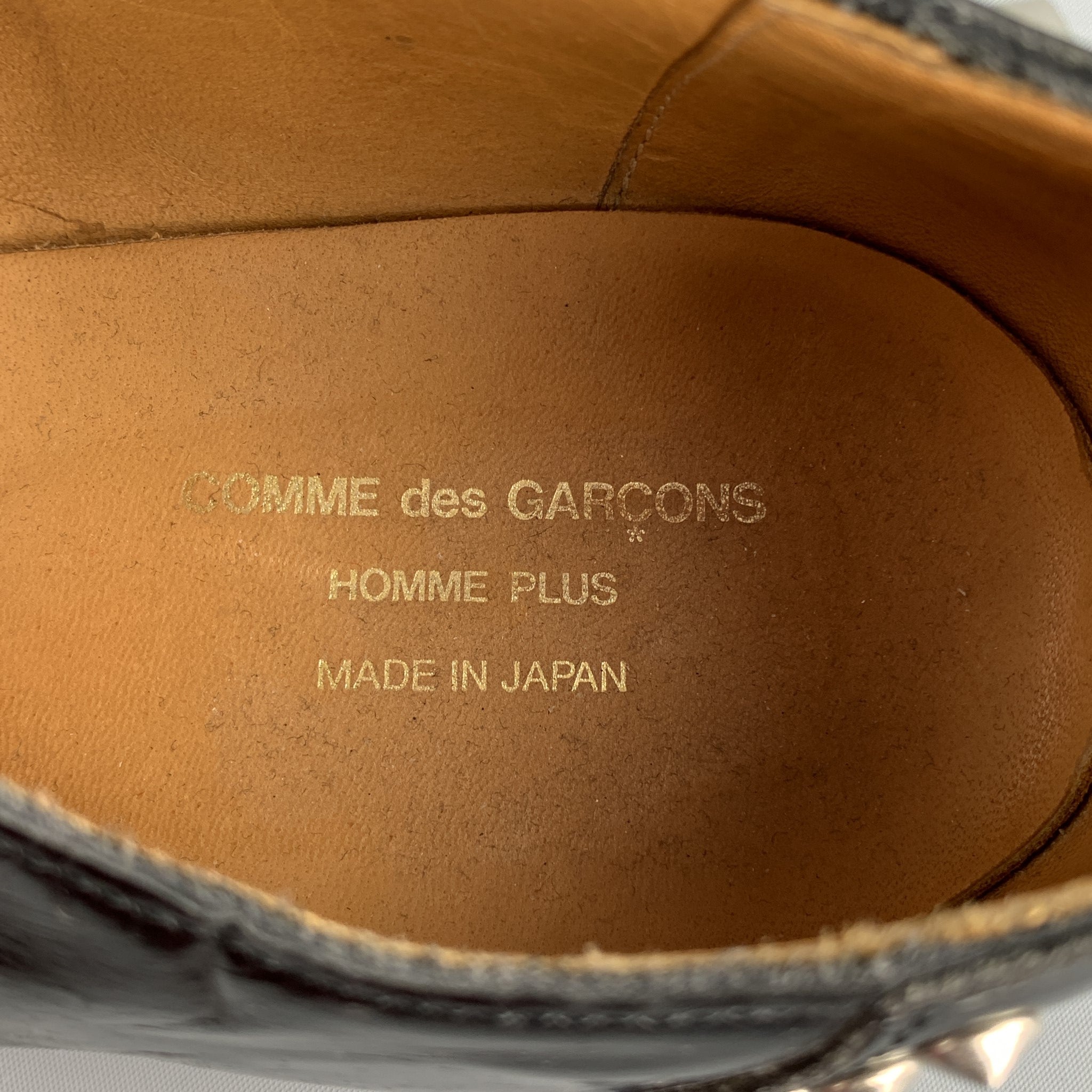 COMME des GARCONS HOMME PLUS Size 9.5 Black Studded Leather